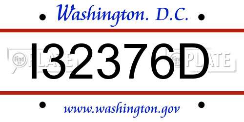 I32376D District Of Columbia License Plate