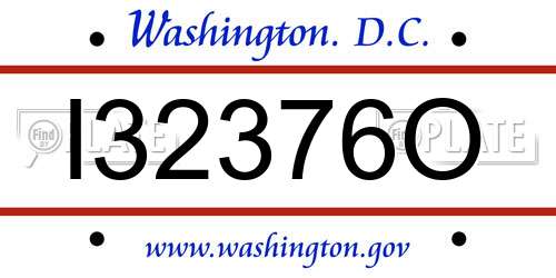 I32376O District Of Columbia License Plate