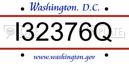 I32376Q District Of Columbia License Plate