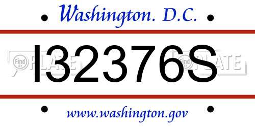 I32376S District Of Columbia License Plate