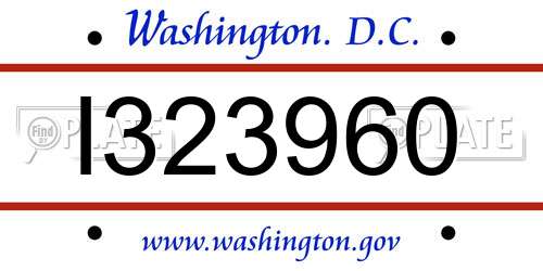 I323960 District Of Columbia License Plate