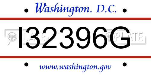 I32396G District Of Columbia License Plate