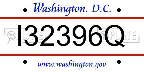 I32396Q District Of Columbia License Plate