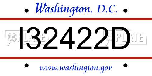 I32422D District Of Columbia License Plate