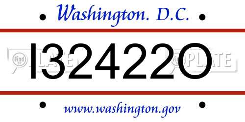 I32422O District Of Columbia License Plate