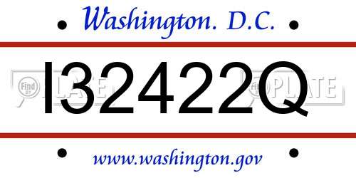 I32422Q District Of Columbia License Plate