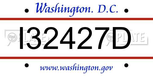 I32427D District Of Columbia License Plate
