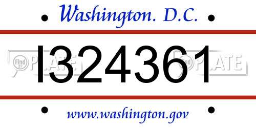 I324361 District Of Columbia License Plate