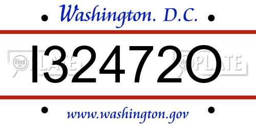 I32472O District Of Columbia License Plate