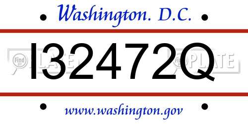 I32472Q District Of Columbia License Plate