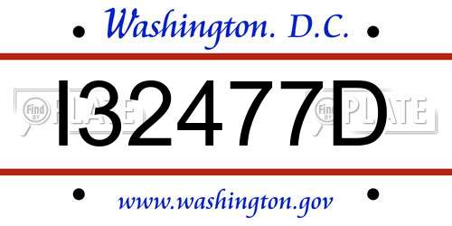 I32477D District Of Columbia License Plate