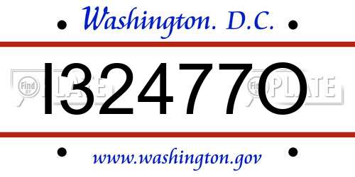 I32477O District Of Columbia License Plate