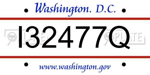 I32477Q District Of Columbia License Plate