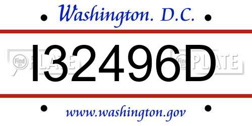 I32496D District Of Columbia License Plate