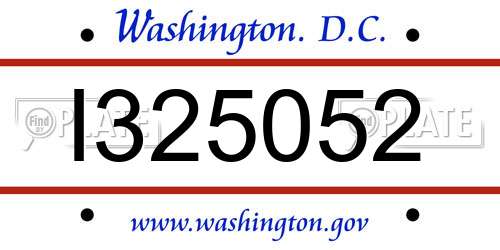 I325052 District Of Columbia License Plate