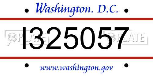 I325057 District Of Columbia License Plate