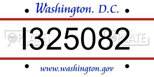 I325082 District Of Columbia License Plate