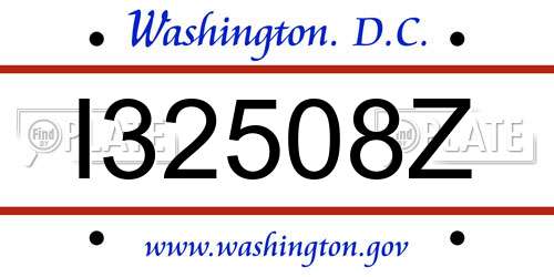 I32508Z District Of Columbia License Plate