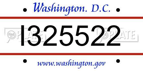 I325522 District Of Columbia License Plate