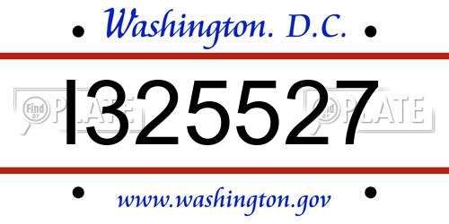 I325527 District Of Columbia License Plate