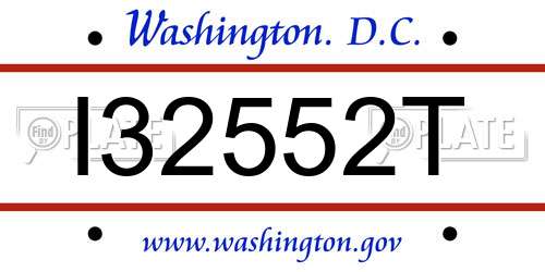 I32552T District Of Columbia License Plate