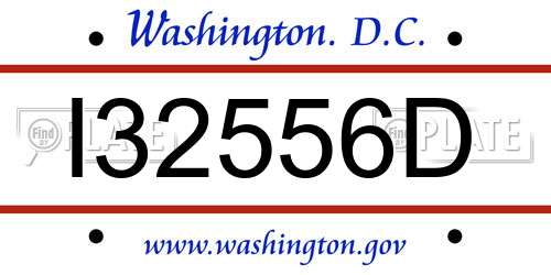 I32556D District Of Columbia License Plate
