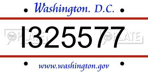 I325577 District Of Columbia License Plate