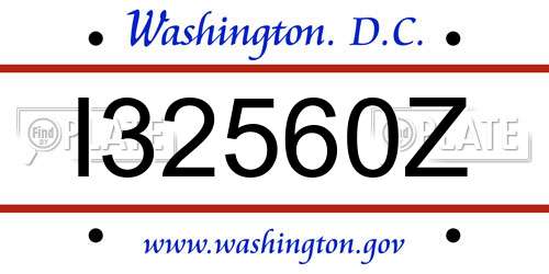 I32560Z District Of Columbia License Plate
