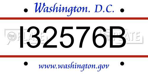 I32576B District Of Columbia License Plate