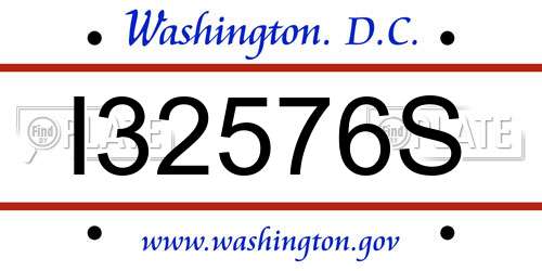 I32576S District Of Columbia License Plate