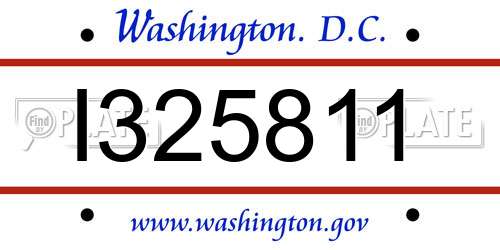 I325811 District Of Columbia License Plate
