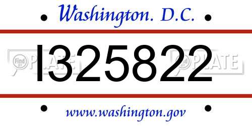 I325822 District Of Columbia License Plate