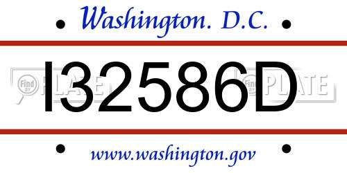 I32586D District Of Columbia License Plate