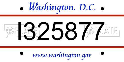 I325877 District Of Columbia License Plate