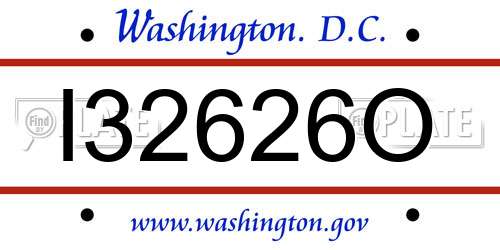 I32626O District Of Columbia License Plate
