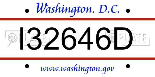 I32646D District Of Columbia License Plate