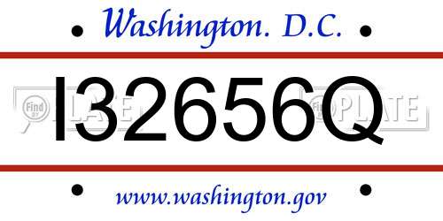 I32656Q District Of Columbia License Plate
