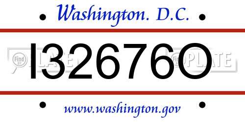 I32676O District Of Columbia License Plate