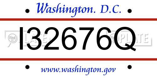 I32676Q District Of Columbia License Plate
