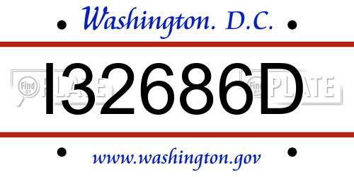 I32686D District Of Columbia License Plate