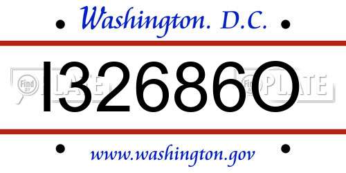 I32686O District Of Columbia License Plate