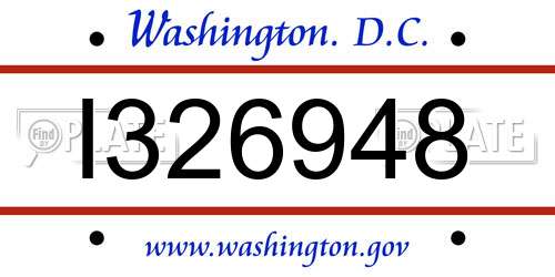 I326948 District Of Columbia License Plate