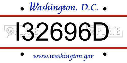 I32696D District Of Columbia License Plate