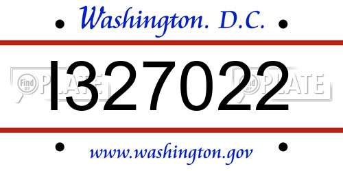 I327022 District Of Columbia License Plate