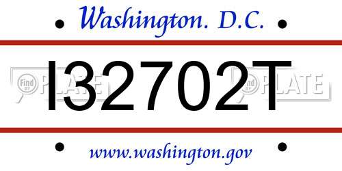 I32702T District Of Columbia License Plate