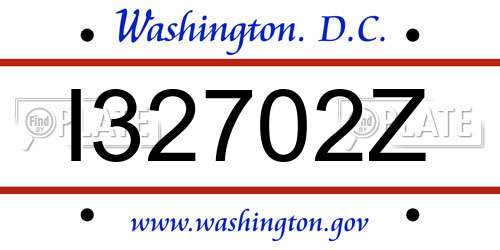 I32702Z District Of Columbia License Plate