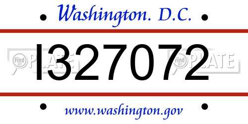 I327072 District Of Columbia License Plate
