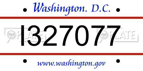 I327077 District Of Columbia License Plate