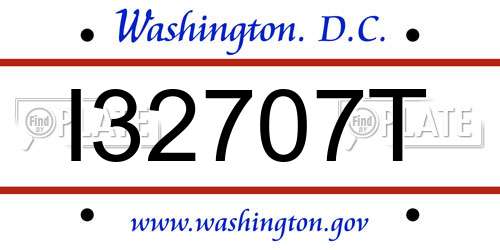 I32707T District Of Columbia License Plate