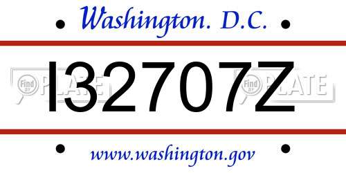 I32707Z District Of Columbia License Plate